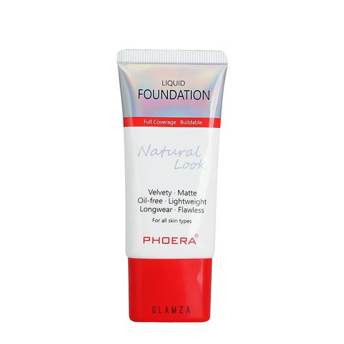 Glamza Phoera Foundation Full Coverage Makeup Set - 24hr Long Lasting Oil Control - Same Foundation Smarter Packaging (104A Natural Beige)