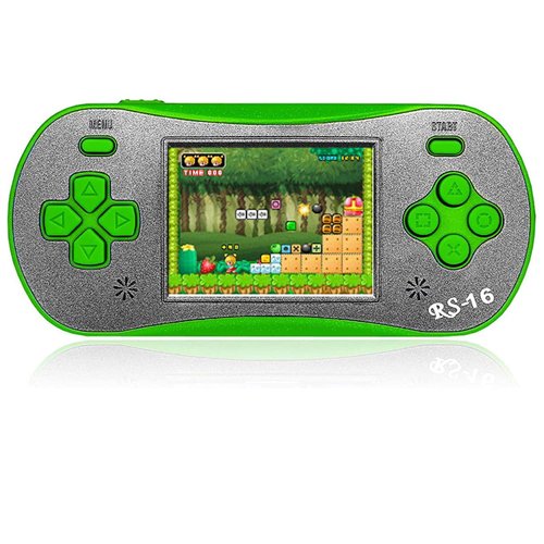 Handheld Game Player for Kids Adults- FAMILY POCKET RS16 Portable Classic Game Controller Built-in 260 Game 2.5 inch LCD Retro Arcade Video Game System Children's Birthday Gift (Green)