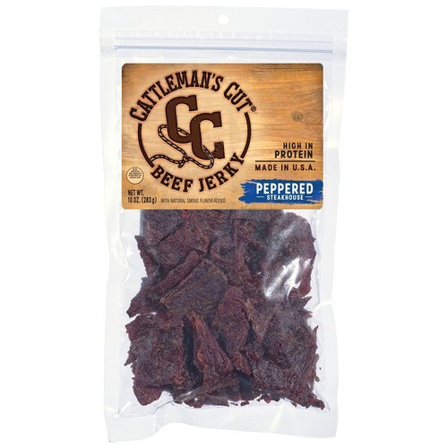 Cattleman's Cut Peppered Steakhouse Beef Jerky, 10 Ounce