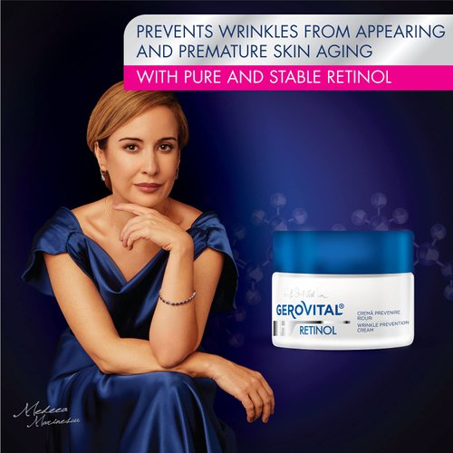 GEROVITAL RETINOL Anti Wrinkle Retinol Cream with Vitamin A and Vitamin E, contains Sepilift Complex, Anti Aging Face Moisturizer with Retinol, 50 mL
