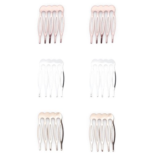 Ruwado 6 Pcs Hair Side Combs for Women Metal Vintage Small Elegant Hairpiece Hair Pins Supplies for French Hair Decoration Wedding Bridal DIY Accessories (5)