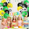 50Pcs Football Balloons for Boys, Green Black White Soccer Latex Balloons Soccer Printed Balloons Soccer Balloons for Football Soccer Sports Theme Birthday Party Supplies Baby Shower Decor