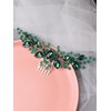 Brihasory Bride Wedding Hair Comb Rhinestone Bridal Hair Accessories Flower Hair Piece Party Prom Valentine Day Side Comb Crystal Hair Clips for Women and Girls Hair Decoration(Green)