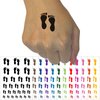 Foot Prints Solid Temporary Tattoo Water Resistant Fake Body Art Set Collection - Light Green (One Sheet)