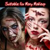 30 Sheets Fake Scars Temporary Tattoos, Halloween Tattoo Stickers Horror Wound Stitch Face Decals Body Makeup Zombie Sticker Cosplay Masquerade Scary Prank Blood Props Halloween Party for Women Men