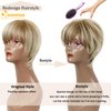 QUEENTAS Pixie Layered Short Blonde Wigs for White Women Black Women Synthetic Hair (Blonde Mixed Brown)