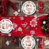 KFJBPB 60 Pcs Christmas Paper Plates and Napkins Party Supplies, Merry Christmas Reindeer Santa Dinnerware Set Disposable Paper Dinner Plates Dessert Plates for Holiday Christmas Party Decorations
