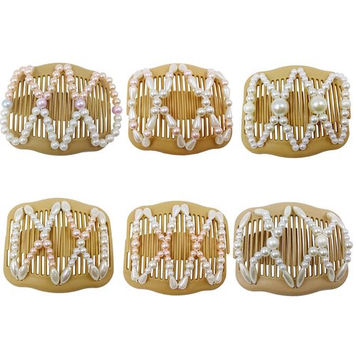 LOVEF Thick Hair clip combs hair accessories for girls bun hair - Bun Maker- Best hair accessories for Women -Easy Updo- Doesn't slide out of your hair - Holds long, short -Waterproof (pear hair