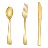 N9R 60pcs Gold Plastic Silverware - Gold Plastic Cutlery Set Disposable Flatware Dinnerware -30 Gold Forks, 15 Gold Spoons, 15 Gold Knives for Party, Birthday, Wedding Gold Utensils