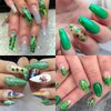 6 Grids St. Patrick's Day Nail Art Glitters 3D Holographic Green Shamrock Nail Art Stickers Irish Nail Sequins Sparkle Confetti Flakes Clover Nail Design for Women DIY St Patricks Day Nail Decorations
