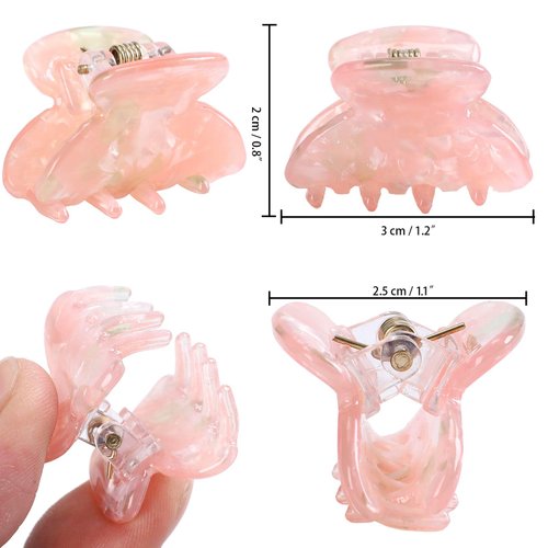 Claw Jaw Clips 12PCS Small for Thin Hair Styling Accessories Classic Clamp for Women Girls (Sequins)