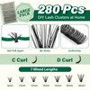 DIY Lash Extension Kit KEYYOU 300Pcs Individual Eyelash Extension Kit 40D 0.07D Curl 9-18MIX Lash Clusters Kit with Lash Glue Remover Applicator Easy to Use for Beginners(Kit-40D-0.07D,9-18MIX)