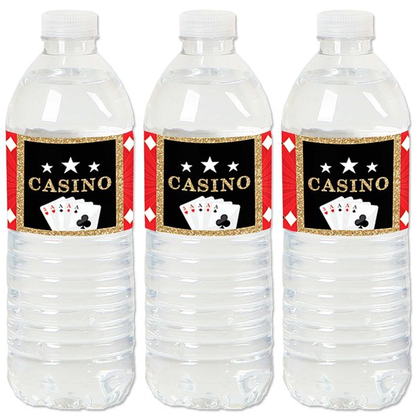 Las Vegas - Casino Party Water Bottle Sticker Labels - Set of 20