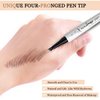 Microblading Eyebrow Pen-Upgraded Eye Brow Pencils for Women Brown with Micro-Fork Tip Applicator, Smudge-Proof and Waterproof Eyebrow Pencil for Natural Hair-Like, Last All-Day Wear, Light Brown