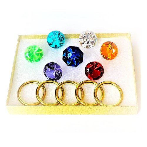 More Toys Sonic 7 Seven Chaos Emeralds & 5 Five Power Rings - In a Gift Box