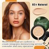 Mushroom Head Air Cushion CC Cream Foundation Makeup,Moisturizing BB Cream Face Makeup Liquid Foundation,Long Lasting Full Coverage Concealer Cushion Foundation for All Skin Types（Natural）