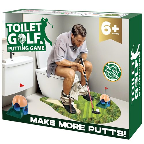 Anyflee Toilet Golf Game Prank Box, Empty Gag Gift Box, Wrap The Actual Gifts with a Fake Box, Funny White Elephant Gifts for Golfer, Husband, Dad, Brother and Boyfriend(Pack of 1)