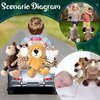 HyDren 10 Pcs Safari Stuffed Animals Plush Jungle Animal Toys for Girls Boys, Elephant Giraffe Lion Tiger Monkey Rhinoceros Zebra White Tiger Leopard Hippo for School Achievement Award