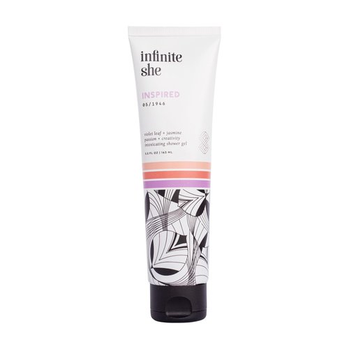 Infinite She Inspired Intoxicating Shower Gel, 5.5 Fl Oz – Violet Leaf and Jasmine Scent – Moisturizing Body Wash with Cocoa Butter and Honey, Paraben and Phthalate Free Shower Soap