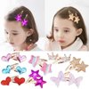 Zanwell 16 Pcs/8 Pairs Metal Hair Clips for Girls, Star/Crown/Heart Shaped Kids Hair Barrettes, 7 cm, Cute Sparkly Hair Styling Accessories