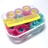 MOODKEY 30PCS Plastic Hair Rollers Set, Heatless Curler Hair Rollers Hair Curlers Snap on Rollers Self Grip Rollers Hairdressing Curlers Tools for DIY Hairdressing Hair Salon (5 Size,yellow brush)