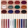 MAEPEOR Matte Liquid Lipstick Set 12PCS Smooth Creamy Velvet Lipstick Long-Lasting Waterproof Smudgeproof Lip Gloss for Women and Girls (Matte, 12PCS-02)