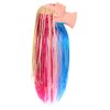 LHNHAIR 35 Inch Colorful Hair Mannequin Head Manikin Cosmetology Makeup Manican Doll Training Head with Stand for Practice Braiding Styling Updos Display
