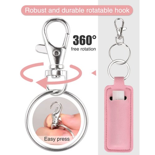 Meiiy Chapstick Holder Keychain Lip Balm Keychain Lipstick Sleeve Pouch Portable Pocket Lip Gloss Tube Holder Stocking Stuffers Gift for Women (10pcs-new)