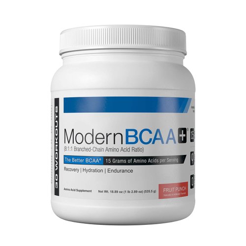 Modern BCAA+ Essential Amino Acid (EAA) Branched Chain Amino Acid (BCAA) Muscle Recovery Supplement Powder Drink Mix, Fruit Punch - 30 Servings