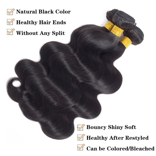 12A Brazilian Virgin Hair Body Wave 3 Bundles 10" 12" 14" 300g Brazilian Remy Virgin Body Wave Human Hair Bundles 100% Unprocessed Virgin Brazilian Remy Hair Bundles Natural Color