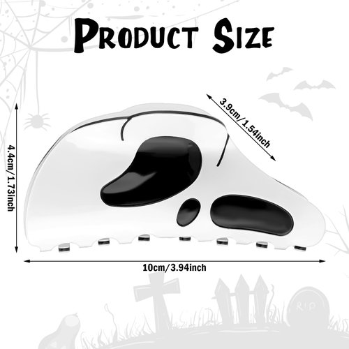 Mabor Ghost Face Hair Clip Funny Big Mask Goth Hair Claw Clips Ponytail Claw Clips for Women Girls Skull Hair Clips for Cosplay Costume Party Daily Wear Halloween Hair Clips