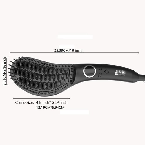 Hair Straightener Brush, Ceramic Ionic Straightening Iron Comb Anti-Scald, Best Soft Round Touch Body, Perfect for Professional Salon at Home (M)