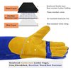 RAPICCA Welding Gloves Fire Heat Resistant: Blue 16IN 932℉ - Fireproof Leather For Stick Mig Flux-Core Welder Forge Blacksmith Fireplace Wood Stove Fire Pit Furnace Handling Dry ice - One Size