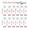 Artquee French Tip Press On Nails Short Clear Nude Oval Designs False Nail White Edge Glossy Reusable Stick on Nails Manicure for Women Fake Nails Art in 12 Sizes - 24pcs Nail Kit