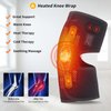 Heated Knee Pad with Massager - Heated Knee Brace Wrap, Knee Heating Pad for Arthritis, Knee Pain, Osteoarthritis, Meniscus Tear, Heating Pad for Knee for Men or Women(Singel)