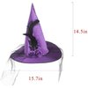 JUSTOTRY Magic Master Purple Witch Hat for Halloween Party Hats for Women & Girls Women's Witch Hats with Roses & Feathers(Purple)