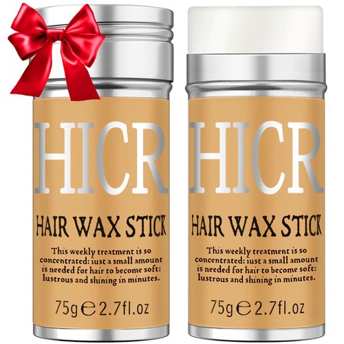 Hicream Hair Wax Stick, Slick Stick for Women & Kids, Hair-Styling Accessories Wax Stick for Hair Flyaway Smoothing & Taming Frizz, Hair Care Slick Back Stick Styling Product, Bun Maker, 2PCS x 2.7 Oz