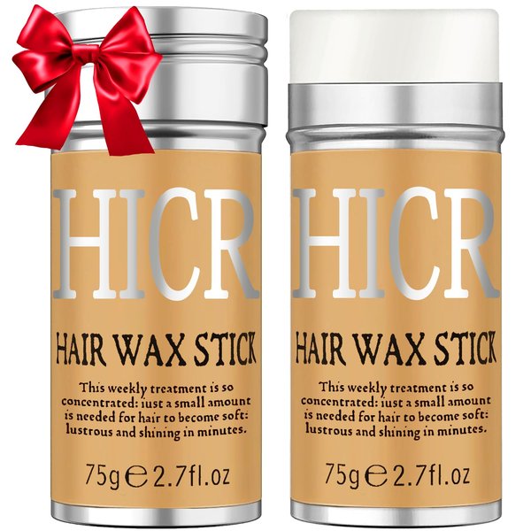 Hicream Hair Wax Stick, Slick Stick for Women & Kids, Hair-Styling Accessories Wax Stick for Hair Flyaway Smoothing & Taming Frizz, Hair Care Slick Back Stick Styling Product, Bun Maker, 2PCS x 2.7 Oz