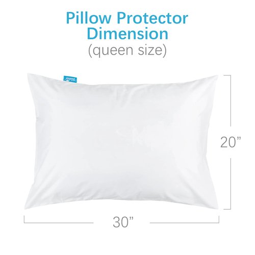 Pillow Protector Waterproof Queen Size Pillow Cases 4 Pack Skin-Friendly & Noiseless Pillow Encasement Zippered White Pillow Covers Machine Wash