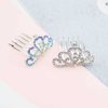 8 PCS Mini Crystal Rhinestone Princess Crown Hair Comb, Shiny Rhinestone Tiara for Girls Princess Birthday Party Supplies Hair Dectoration