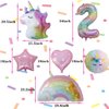 Unicorn Balloons Unicorn Birthday Party Decorations for Girls with Heart Star Rainbow Balloons Wedding Baby Shower Unicorn Party Supplies (Number 2)