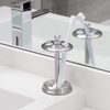 iDesign Steel Toothbrush Holder Stand The York Collection – Four Divided Compartments, 3.25” x 3.25” x 5.75”, Brushed Nickel & Polished Chrome