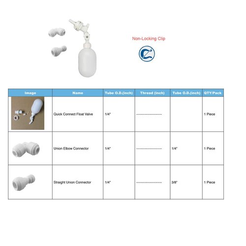 PureSec 3/8&1/4 inch RO Tubing Used Plastic Float Valve Shut Off Float Ball Float Switch to Auto-Fill Water Stock Tank,Bucket, Livestock Pool,Cattle Trough, Aquariums, Aquaculture, Water Reservoir