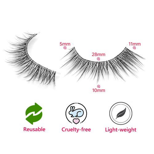 outopen 10 Pairs Clear Band Manga Lashes Natural Look 12MM Anime Lashes Spiky Japanese Korean Asian False Eyelashes Look Like Individual Clusters (T07|5-11MM)
