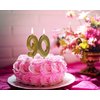 Qj-solar Gold 90th Birthday Candles,Number 90 Cake Topper for Party Decoration