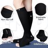 +MD Medical Compression Socks for Women and Men 23-32mmHg Open-Toe, Knee High Support Stockings for Edema, Varicose Veins, Black, Small