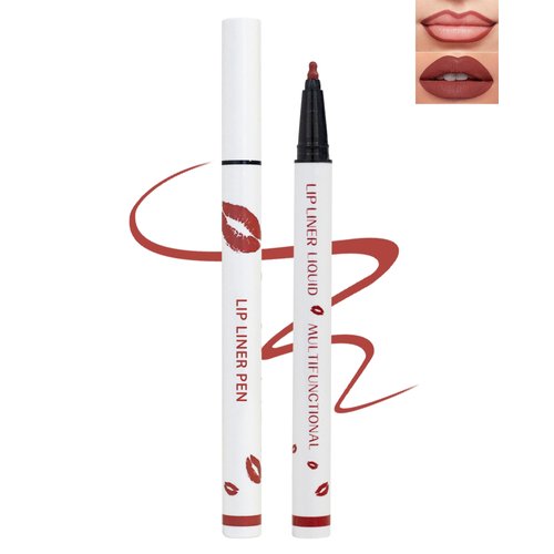 Lip Liner Stain Marker Pen-Matte Waterproof Liquid Lipstick & Lip Liner Pencil, Long Lasting Smudge-Proof Non-Stick Cup Lip Tint Stain, Color Stay All Day, Lipstain Makeup Gift For Women-01#Dark Red