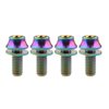 Wanyifa Titanium M5x12mm with Washers Bicycle Water Bottle Cage Hex Bolts Pack of 4 (Colorful)