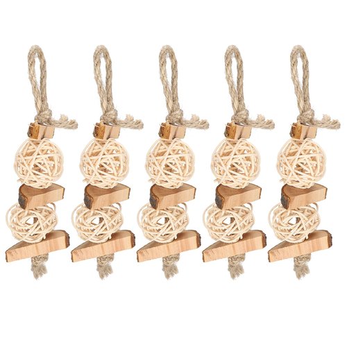 GLOGLOW Small Animal Chew Toys, 5Pcs Hanging Rattan Ball Molar Teething Toys for Squirrel Rabbits Guinea Pigs Chinchilla HamsterChew Toys