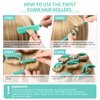 30 Pieces Flexible Curling Rods Twist Foam Hair Rollers Soft Foam No Heat Hair Rods Rollers and 1 Steel Pintail Comb Rat Tail Comb for Women Girls Long and Short Hair (Lake Green, 7 x 0.3 Inch)